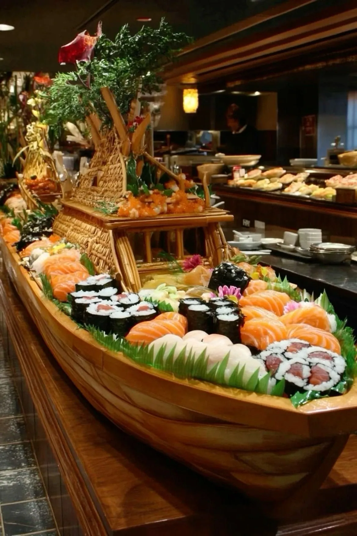 Illustration de stand sushis
