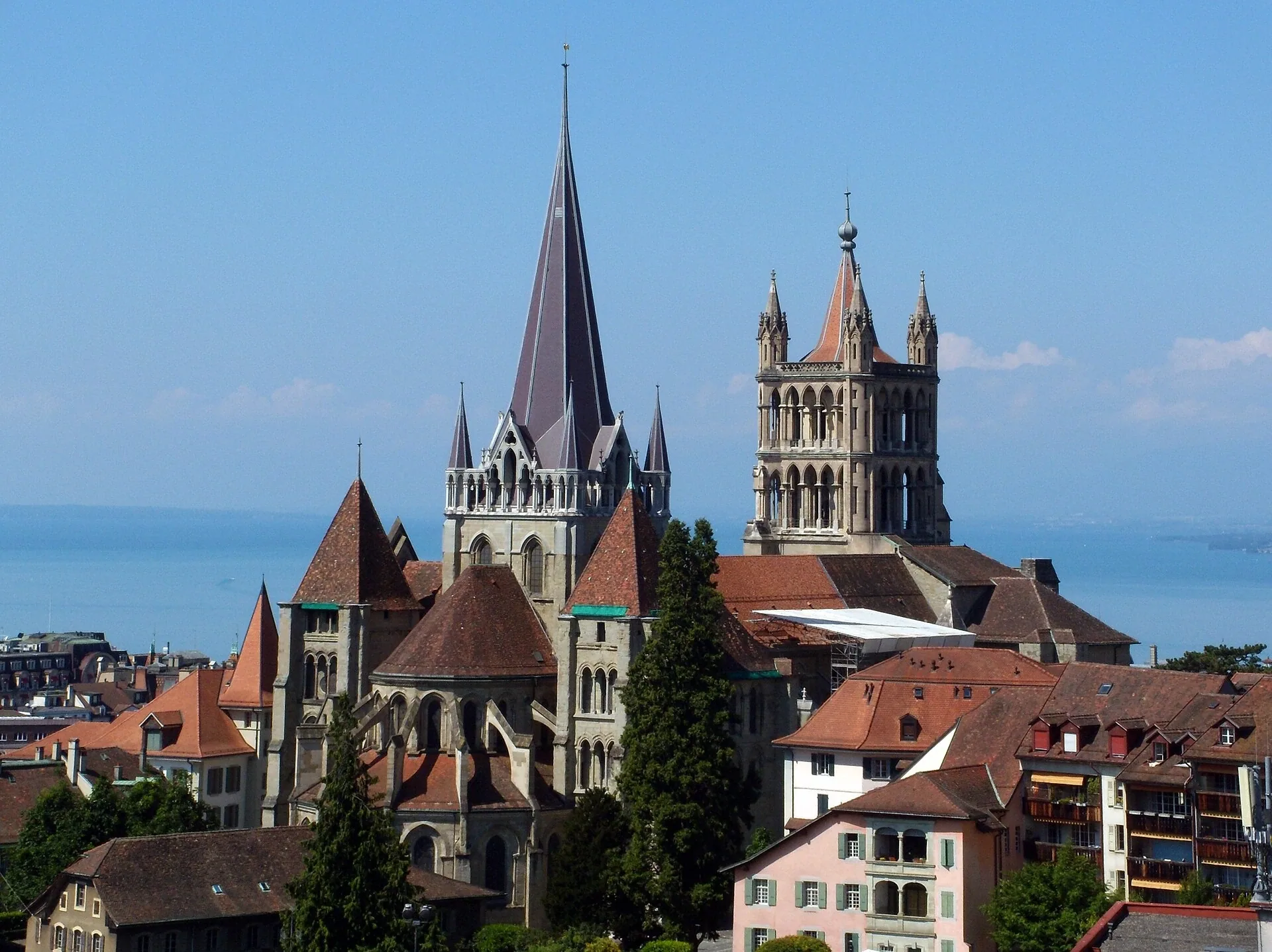 Illustration : La cathédrale de Lausanne depuis le Champ de l’Air